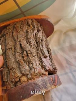 Vtg Carved Wood Face Old Man Tree Trunk Spirit Wall Folk Art Signed Hagans 2007