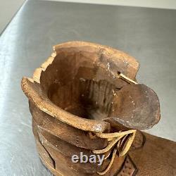Vtg FOLK ART Carved Wooden Shoes ARTHUR L SETCHFIELD USS Indianapolis Survivor