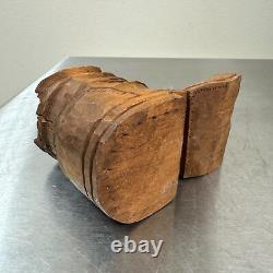 Vtg FOLK ART Carved Wooden Shoes ARTHUR L SETCHFIELD USS Indianapolis Survivor