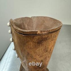 Vtg FOLK ART Carved Wooden Shoes ARTHUR L SETCHFIELD USS Indianapolis Survivor