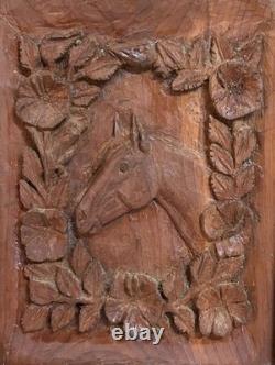 Vtg Folk Art Carved Horse Original F L Collins Mississippi Wall Art Equestrian