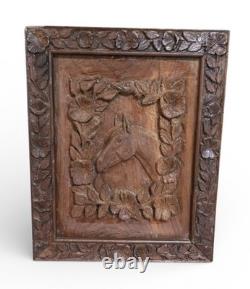 Vtg Folk Art Carved Horse Original F L Collins Mississippi Wall Art Equestrian