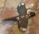 Vtg Folk Art Carved Wooden (2) Two-sided Hunting Decor Pheasant Original Surface