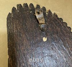 Vtg Folk Art Carved Wooden (2) Two-sided Hunting Decor Pheasant Original Surface