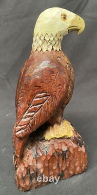 Vtg Folk Art Eagle mkd AR carver unknown Carved Wood 9 Americana 2 of 3