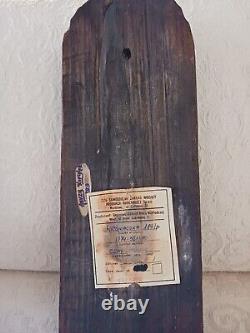 Vtg Folk Art Hand Carved Polish Wood Wall Sculpture Woman Churn Signed Numbered