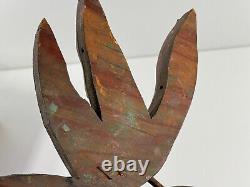 Vtg Folk Art Wood Wooden Carved Fire Flame fraternal piece CHURCH