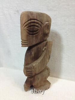 Vtg Hand Carved Hawaiian Wood Fertility Penis Tiki God Folk Art Figurine Statue