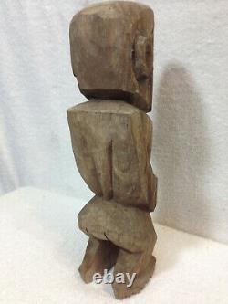 Vtg Hand Carved Hawaiian Wood Fertility Penis Tiki God Folk Art Figurine Statue