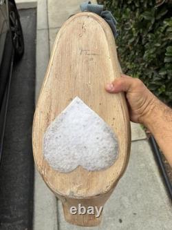 Vtg Hand Carved Wooden Style Goose Hunting Decoy Folk Art Signed