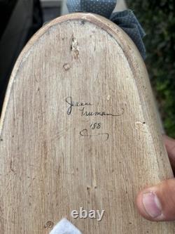 Vtg Hand Carved Wooden Style Goose Hunting Decoy Folk Art Signed