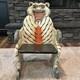 Vtg Hand Painted Carved Wood Bengal Tiger Chair Folk Art 27 Plant Stand Crafted