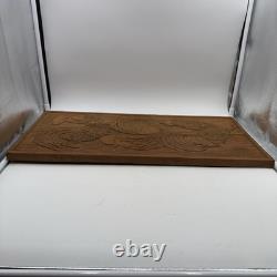Vtg MCM Hand Carved Folk Art Rooster Wall Wood Panel Rustic Farmhouse 24 Long