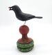 Vtg M. K. Manfred Scheel Wood Carved Crow Blackbird Pa Dutch Style Folk Art Bird