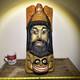 Vtg Mexican Guerrero Olinala Carved Wood Maque Lacquer Man Folk Art Dance Mask