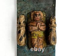 Vtg Mexican Primitive Hand Carved Wood Folk Art Nativity Mary Joseph Baby Jesus