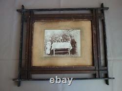 Vtg Old Antique Folk Tramp Art Wooden Carved Wall Picture Photograph Frame