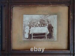 Vtg Old Antique Folk Tramp Art Wooden Carved Wall Picture Photograph Frame