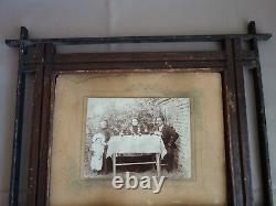 Vtg Old Antique Folk Tramp Art Wooden Carved Wall Picture Photograph Frame