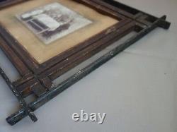 Vtg Old Antique Folk Tramp Art Wooden Carved Wall Picture Photograph Frame