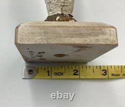 Vtg. Pennsylvania Folk Art Wood Carving Painted Bird on Stand Signed C-VP c. 1998