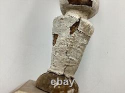 Vtg. Pennsylvania Folk Art Wood Carving Painted Bird on Stand Signed C-VP c. 1998
