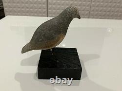 Vtg Possibly Antique Folk Art Carved Painted Wood Bird Figurine Statue Quail