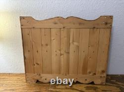 Vtg Rustic Country Folk Art Carved Wood Curio Cabinet Wall Shelf Spice Rack