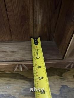 Vtg Rustic Country Folk Art Carved Wood Curio Cabinet Wall Shelf Spice Rack