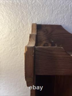 Vtg Rustic Country Folk Art Carved Wood Curio Cabinet Wall Shelf Spice Rack
