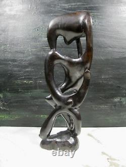 Vtg Shetani Makonde African Carved Ebony Wood Sculpture Statue Tribal Folk Art
