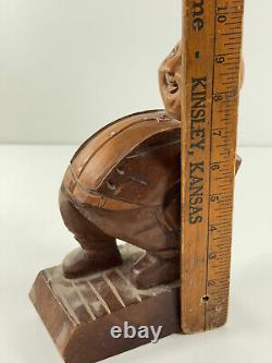 Vtg Wood Carved Mid-Century RICH MAN fat cat banker Statue Folk Art Sculpture