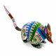 White Armadillo Oaxacan Alebrije Wood Carving Mexican Animal Sculpture Painting