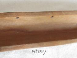 WW11 Carved Wood Folk Art Canoe Dated 1943 Am. Flag, Clasped Hands, Heart & Star