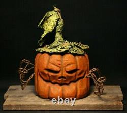 Whimsical Rotten Pumpkin Wood Carving, Chainsaw Carving, Wood Art Folk Art SHRUM