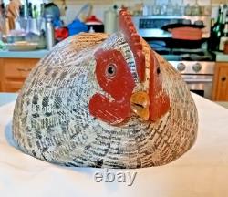 William E Kirkpatrick WEK Hand Carved & Painted Chicken Decoy Folk Art Wooden