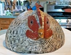 William E Kirkpatrick WEK Hand Carved & Painted Chicken Decoy Folk Art Wooden