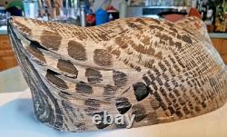 William E Kirkpatrick WEK Hand Carved & Painted Chicken Decoy Folk Art Wooden