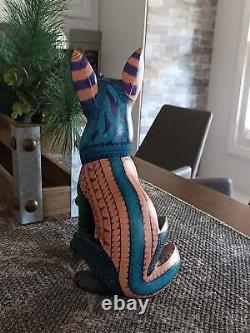 Wolf Alebrije Art, Mexican Wood Carving Home Decor, Handmade Animal Sculpture