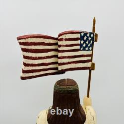 Wolf Creek 1994 Lady Liberty Wood Folk Art Signed Karen Rankin American Flag