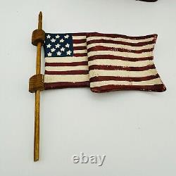 Wolf Creek 1994 Lady Liberty Wood Folk Art Signed Karen Rankin American Flag