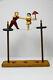 Wolf Creek Circus Folk Art Wood Carvings Tight Rope Couple. Artist Signed 1993