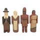 Wolf Creek Hand Carved Wooden Thanksgiving Piligrims & Indians Folk Art Set