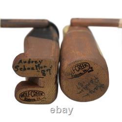 Wolf Creek Hand Carved Wooden Thanksgiving Piligrims & Indians Folk Art Set