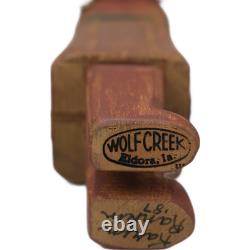 Wolf Creek Hand Carved Wooden Thanksgiving Piligrims & Indians Folk Art Set