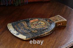 Wonderful Antique Carved Wood Hand Painted Folk Art Style Ceremonial Plaque