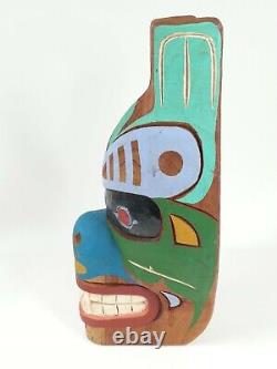 Wood Carved Pacific Northwest Mask Unsigned