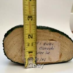 Wood Carved Polish Folk Art Adam and Eve Henryk Cichocki Poland Carving Vintage