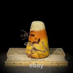 Wood Carving Folk Art Whimsical Candy Corn Halloween Decor