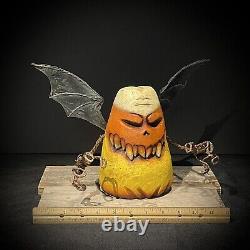 Wood Carving Folk Art Whimsical Candy Corn Halloween Decor